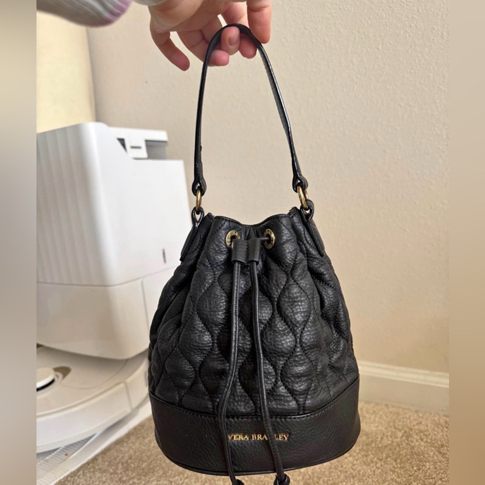 Vera Bradley Black Quilted Shoulder Bag mini size
